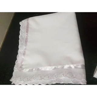 umbanda e candomble pano da costa com acabamento bordado ingles e fita cetim