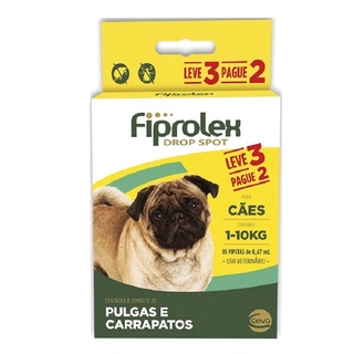 Fiprolex Antipulgas Cães Até 10kg Ceva Combo 3 pipetas