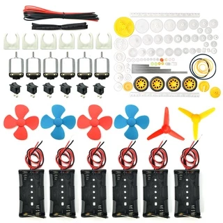 6 Conjunto Rectangular Mini Elétrico 1.5-3V 24000RPM Motor De hobby Com 84 Pcs kit De Engrenagens Plásticas Para Projetos De Ciência DIY