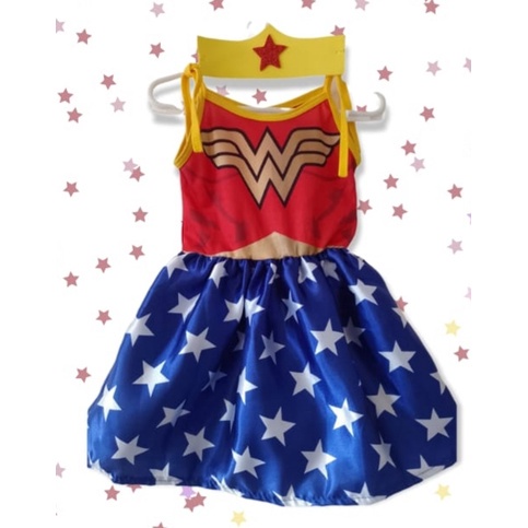 Fantasia Mulher Maravilha Baby c/ Tiara EVA 2-10 Meses Bebê | Shopee Brasil