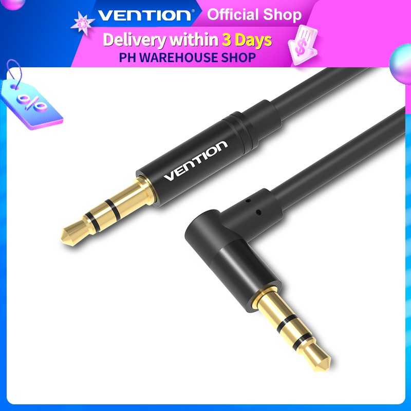 vention 3.5mm Cabo Aux De Áudio De 90 Graus De Ângulo Reto Para Fone De Ouvido De Carro MP3/4