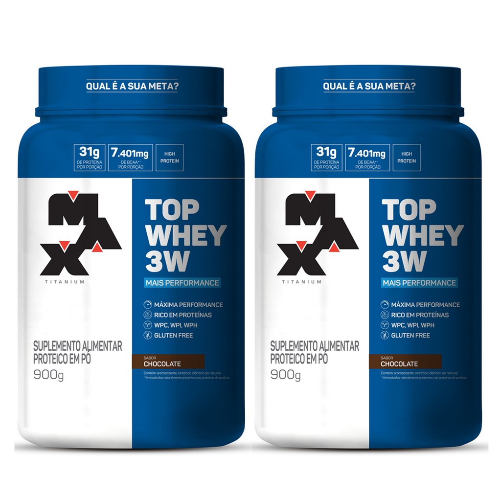 Kit 2x Top Whey 900g – Max Titanium