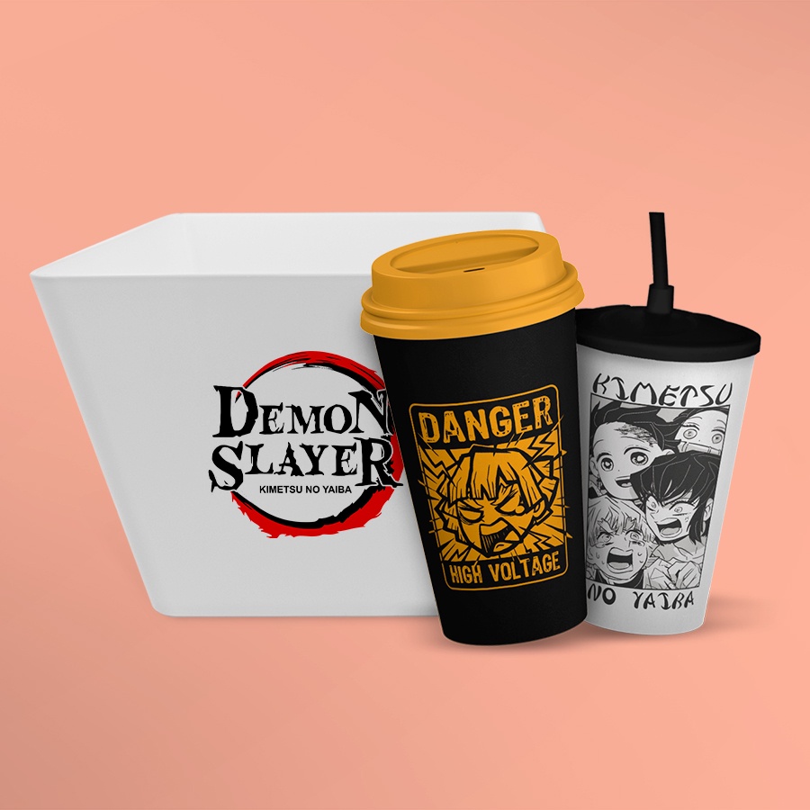 Kit Cinema Premium Demon Slayer Balde de Pipoca + 2 Copos | Shopee Brasil