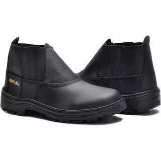 Bota Segurança Couro Legítimo Para Trabalho Pronta Entrega Unisexx Masculino e Feminino Com CA Bico em PVC