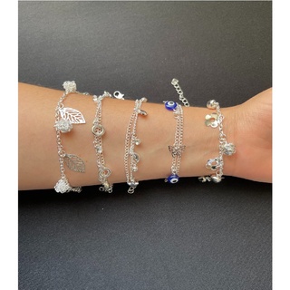 Kit 5 Pulseiras Banhada à Prata 925 - Feminina Sortidos