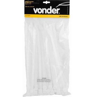 ABRACADEIRA DE NYLON 40CM BRANCA (C/ 100PÇS) VONDER