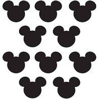 Kit 30Adesivos de parede Mickey carinha tamanho 5x4cm - Cor Preto