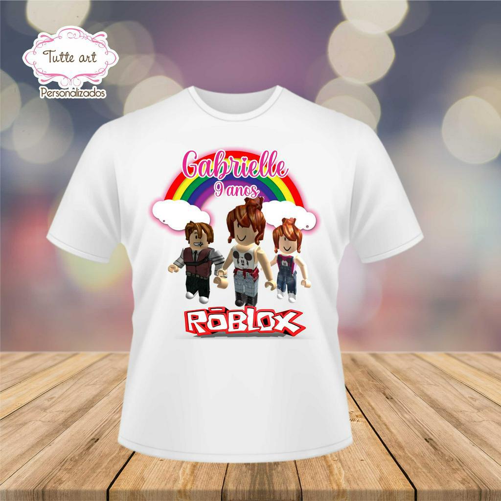 camiseta preta infantil menina jogo roblox julia minegirl personalizada