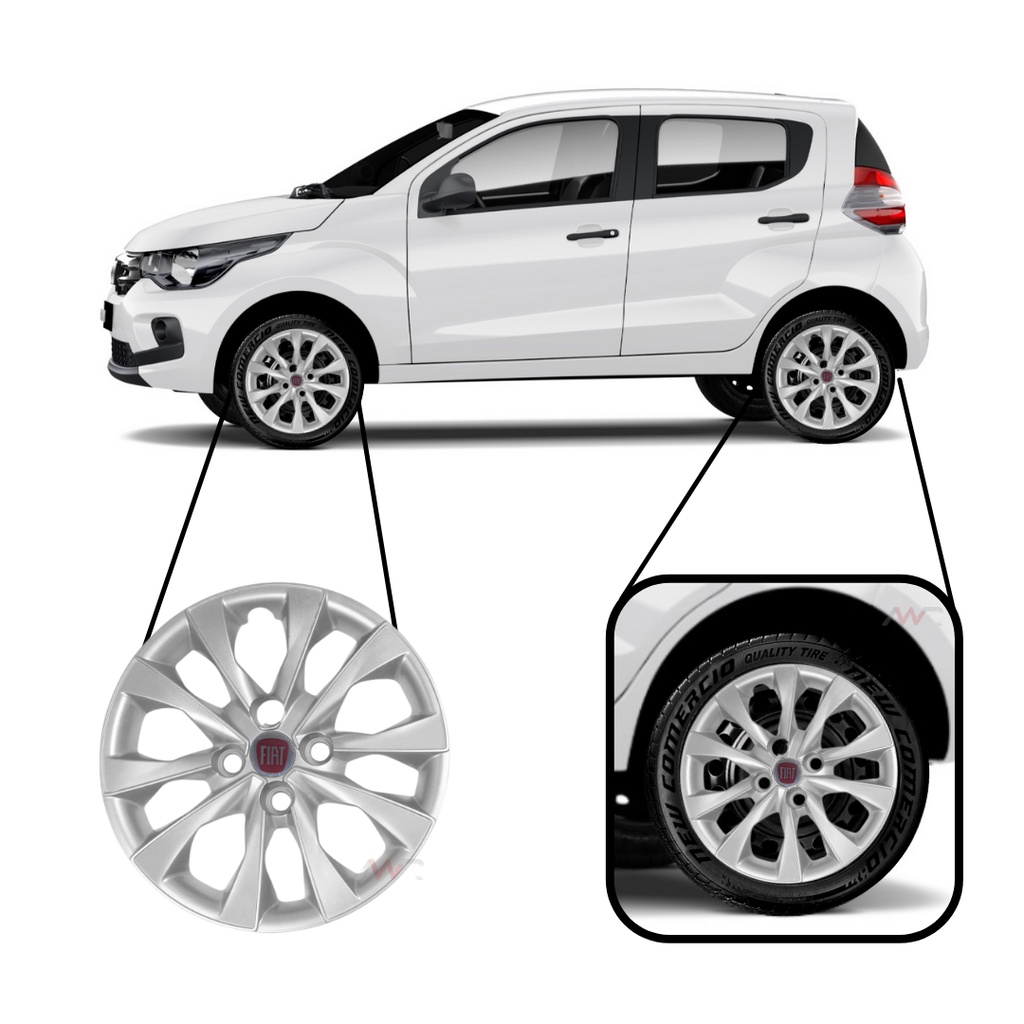Jogo de Calotas para Fiat Mobi (Lançamento 2021) Aro 14"