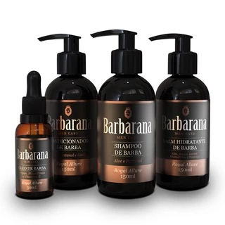 Kit Shampoo, Condicionador, Balm e Óleo de Barba - Barbarana
