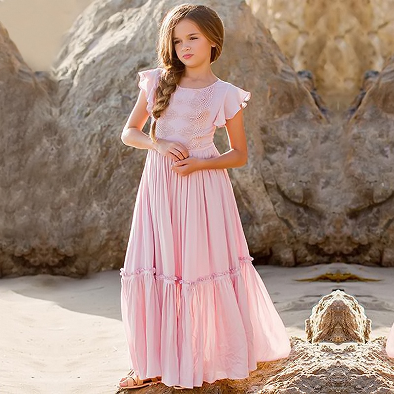 Vestido longo 2024 infantil simples