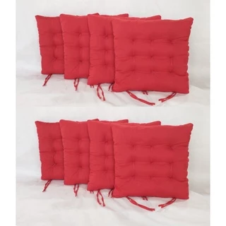 Kit 8 Peças - Almofada Assento Para Cadeira Futon Com Amarril