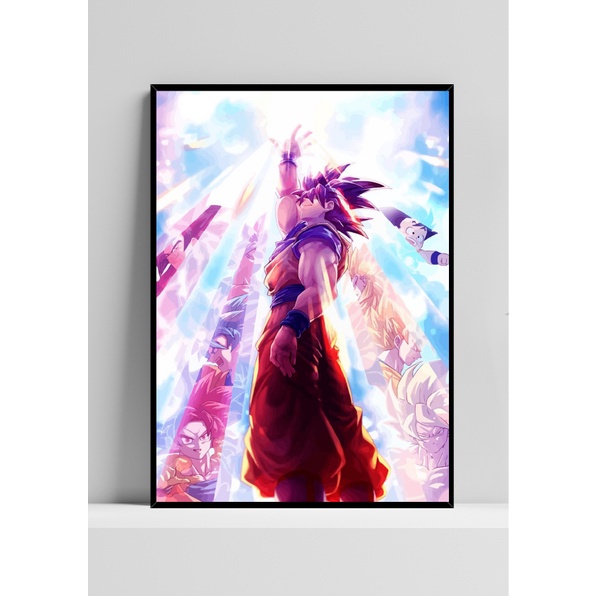 Quadro decorativo Poster Goku Perfil Dragon Ball Anime Arte para