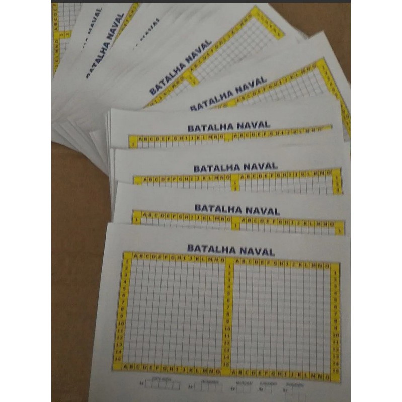 Jogo Batalha Naval de Papel Brincadeira Garantida Barata Novo com 20 ...