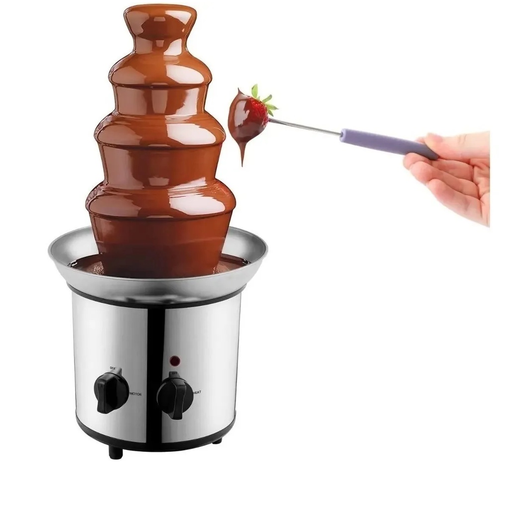 Torre Cascata De Chocolate Quente 4 Andares Fonte 220v Inox