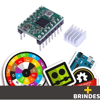 Driver Controlador Motor Passo A4988 + Dissipador para Arduino