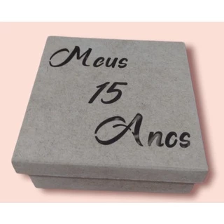 Kit 10 Caixas Meus 15 anos Convite, Lembrancinha,decoração madeira MDF 15x15x5 cm