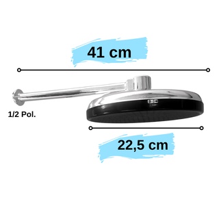 Ducha Externa Fria 225mm PVC Cromado Chuveiro Banheiro Piscina área