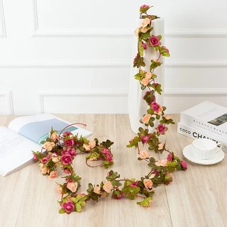 2,4m Flor De Vinha De Rosa Artificial Decoração De Casamento Cena Jardim Da Família Hotel