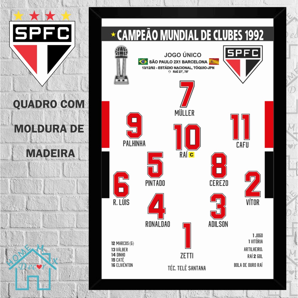 QUADRO SÃO PAULO CAMPEÃO MUNDIAL