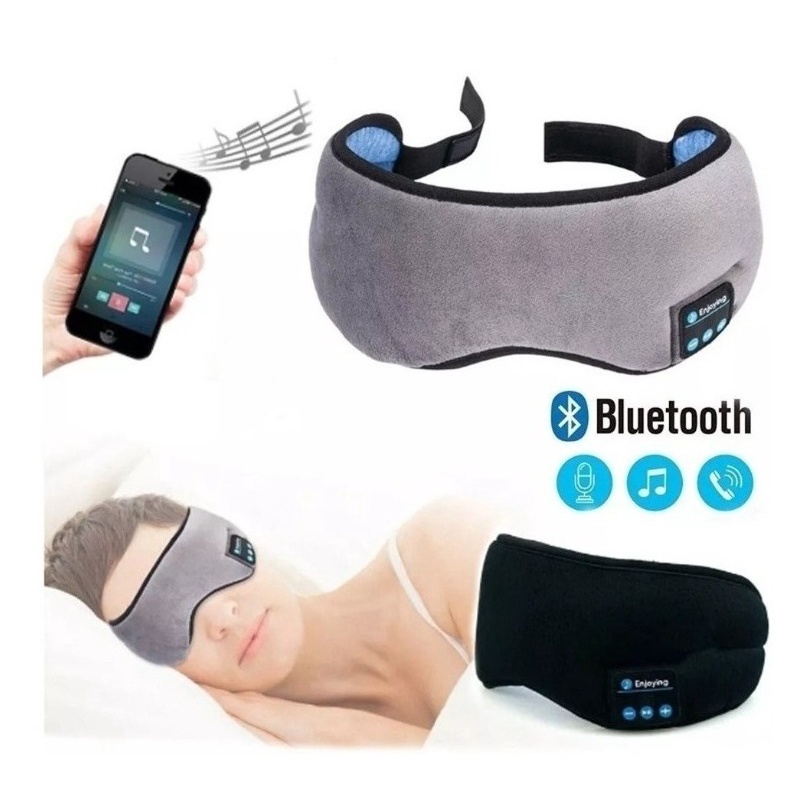 Máscara Tapa Olho de Dormir Com Fone de Ouvido Bluetooth Embutido USB