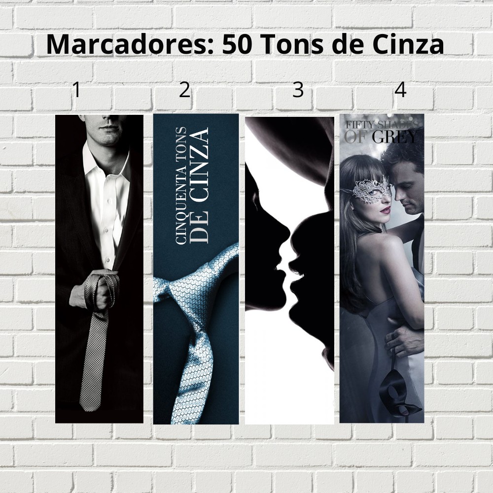 Marcadores de página - 50 tons de cinza - PLASTIFICADOS | Shopee