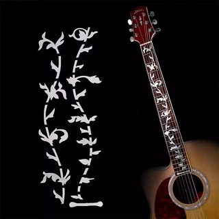 Adesivo Marcador De Escala Prata Floral Para Violao/guitarra