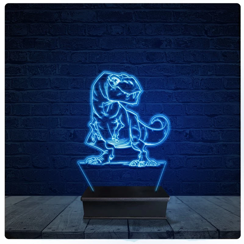 Luminária Led Acrilico Abajur - Dinossauro Tiranossauro 15