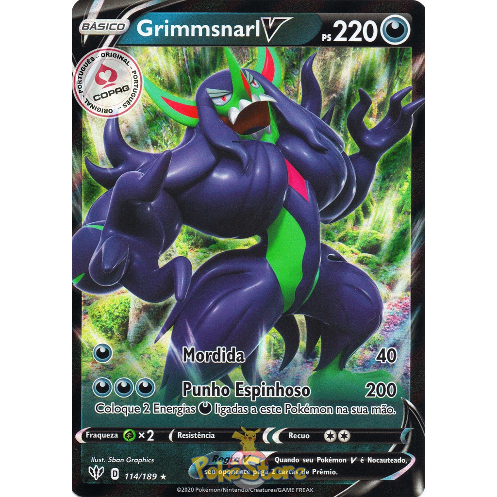 Carta Pokemon Grimmsnarl VMAX Português 115/189 Card Original