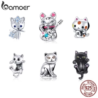 Bamoer 925 Prata 9 Estilo Gato Em Forma De Presentes De Moda Para Acessórios De Pulseira diy BSC208 em Oferta na Shopee