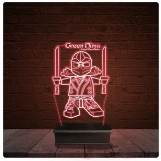 Abajur Luminária Acrílico Led - Lego Ninja Infantil 10