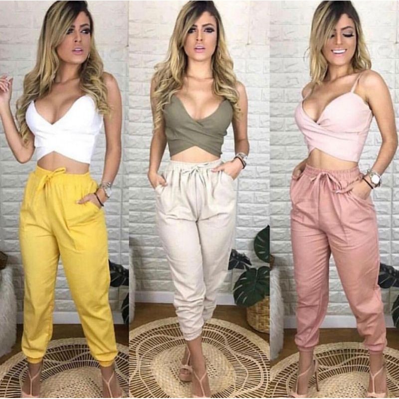 Calça bomber feminina fashion