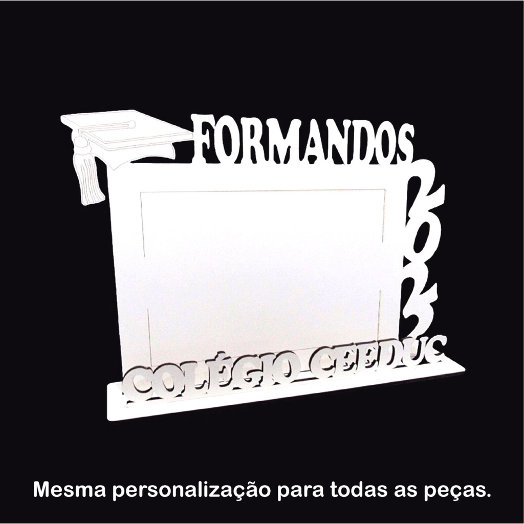 Porta Retrato Formatura Personalizado Mdf Branco Para Formandos Escolares Shopee Brasil