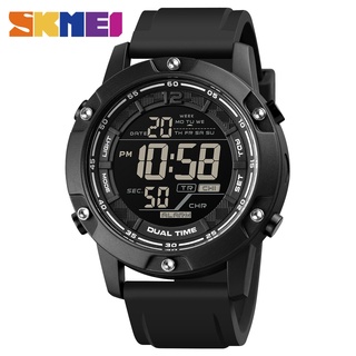 Skmei forte à prova dwaterproof água 100m esporte digital exército relógio dos homens pulseira de silicone cronômetro led relógio de pulso eletrônico masculino preto