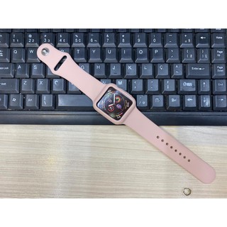 Bracelete Relógio Apple Watch Silicone Saffiano K 38 40Mm
