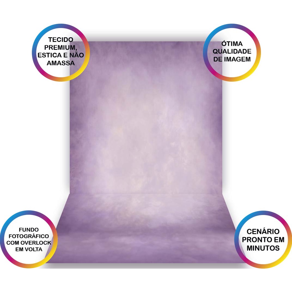 Fundo Fotográfico - Cores Neutras Efeito Textura Roxa Clara Em Tecido 1,50 X 2,70