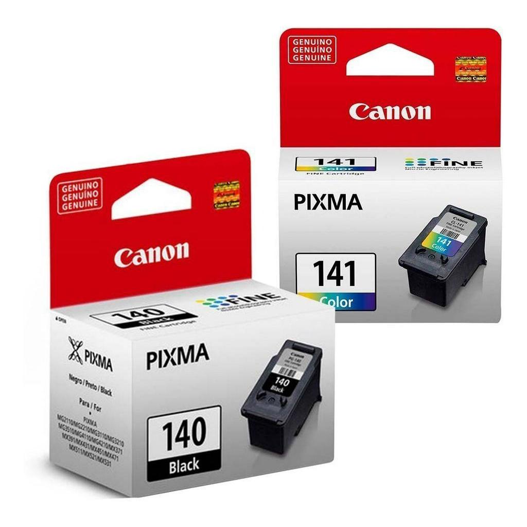 Kit Cartucho Canon 140 E 141 Preto E Colorido Original - MX371 MX431 ...