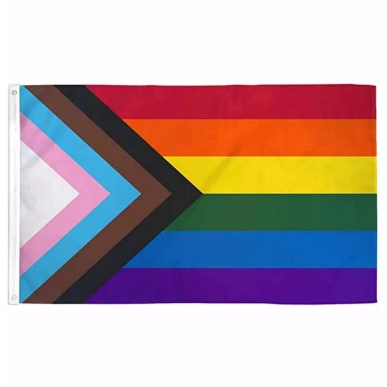 bandeira orgulho LGBT 150x90cm inclusiva progresista transexual black lives matter racial