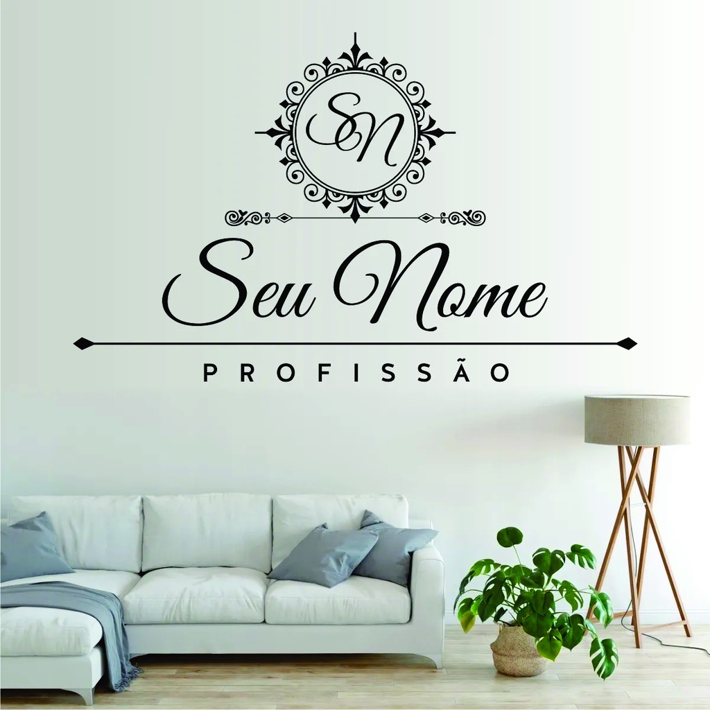 Adesivo De Parede Decorativo Logo Nome Personalizado Salão De Beleza  Boutique Ateliê L1