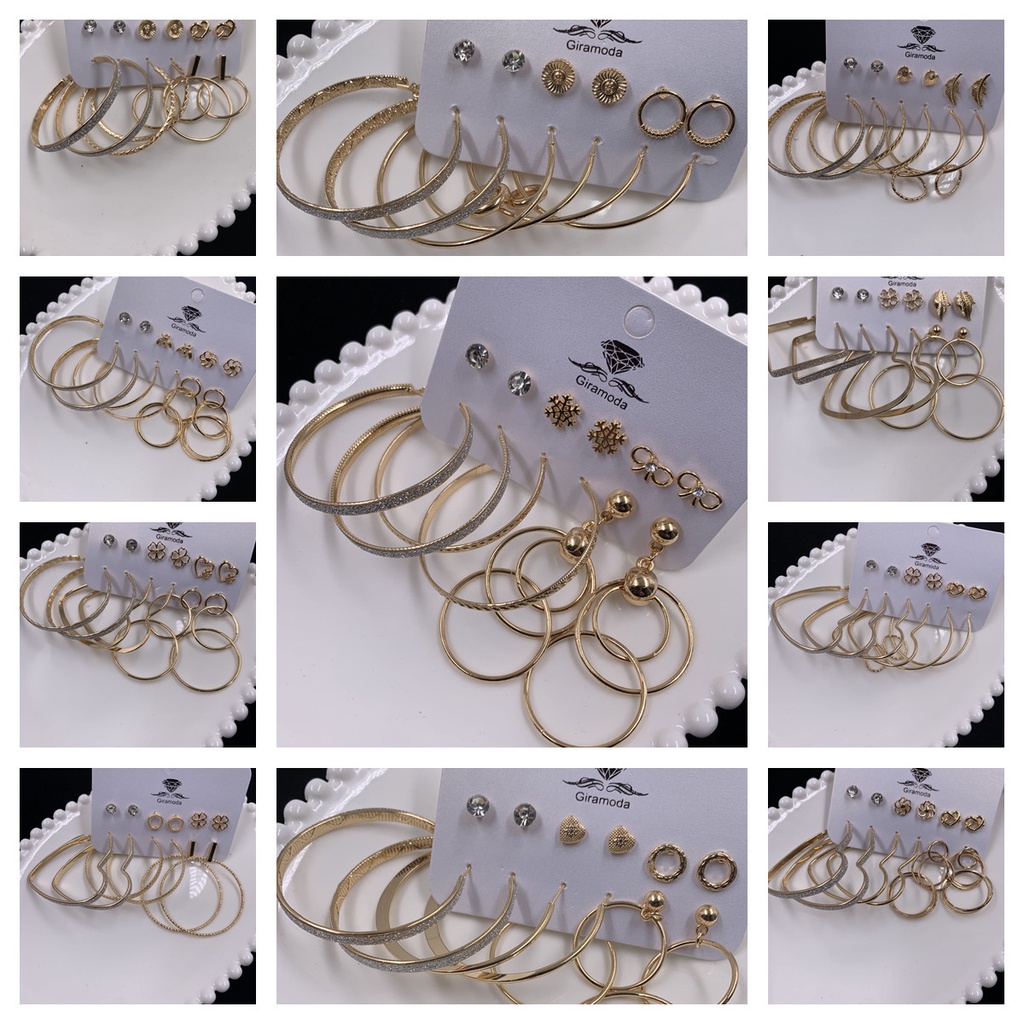 6 Par/Set Moda Borboleta Cobra Brincos Pérola Hoop Brinco Para As Mulheres Acessórios De Jóias