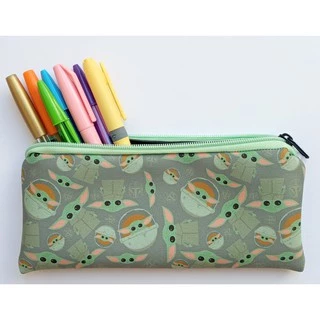 Estojo retangular personalizado em neoprene Baby yoda Grogu Mandalorian O Mandaloriano