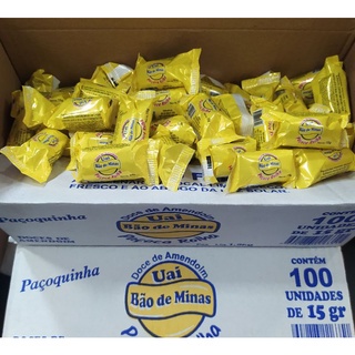 Paçoca rolha doces amendoim Bão de Minas pote, caixa ou pote 50 ou 100 unidades Doce
