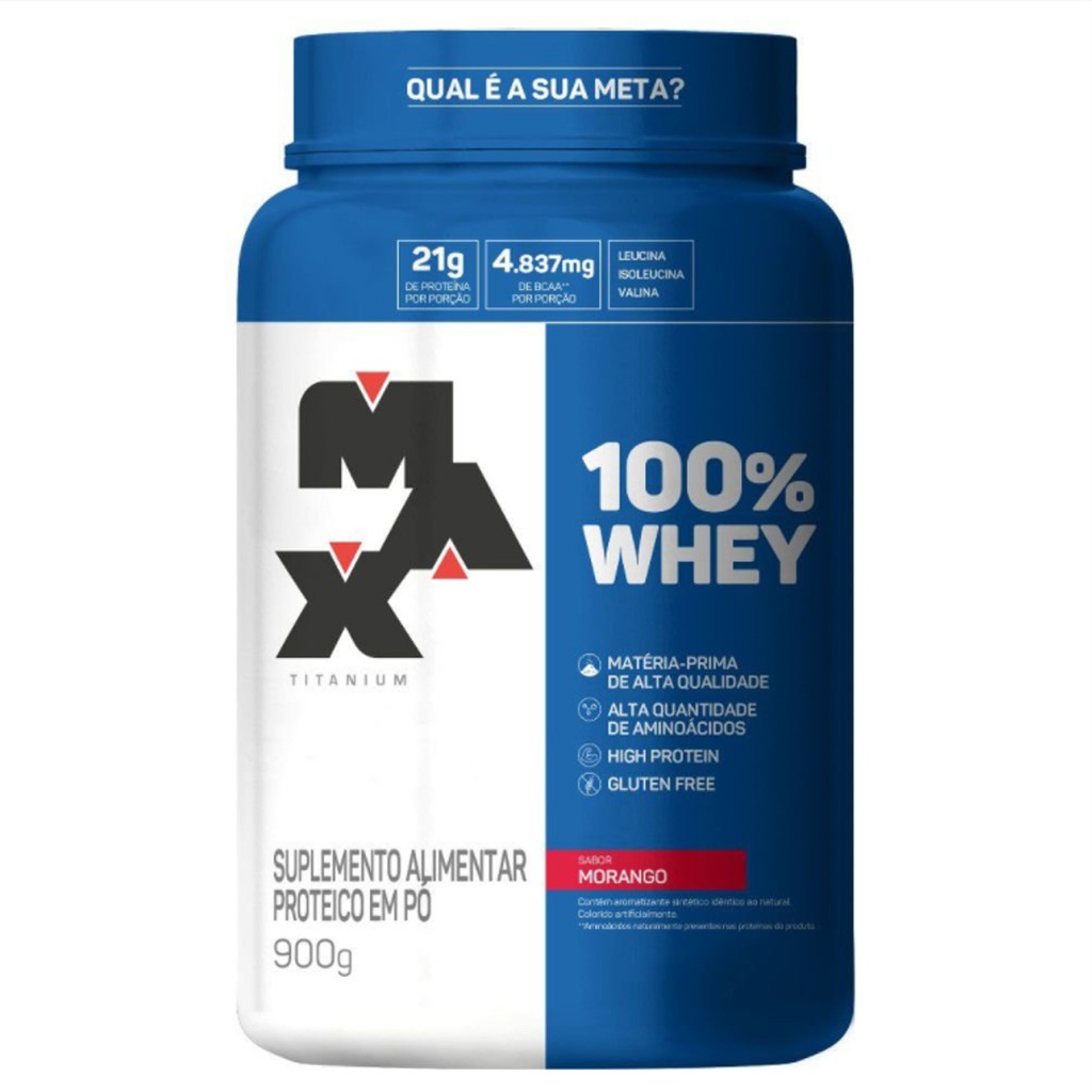 100% WHEY - Max Titanium 900g / Suplemento alimentar proteico ...