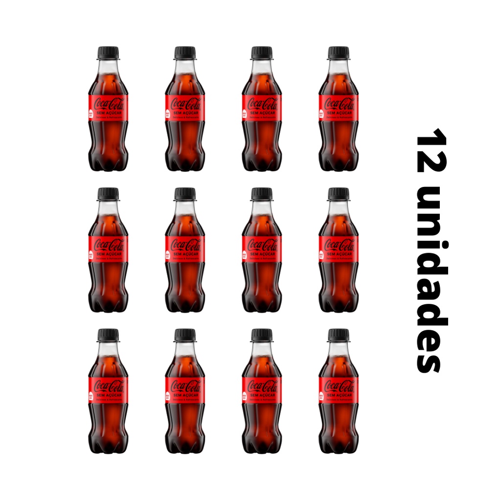 Refrigerante Coca Cola Mini Sem Açúcar 200 ml - KIT COM 12 UNIDADES