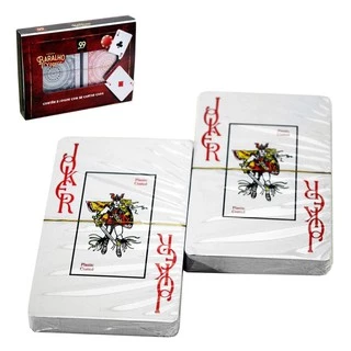 Baralho De Plastico Com Estojo Acrílico 2 Jogo Com 54 Cartas Cada em Oferta na Shopee