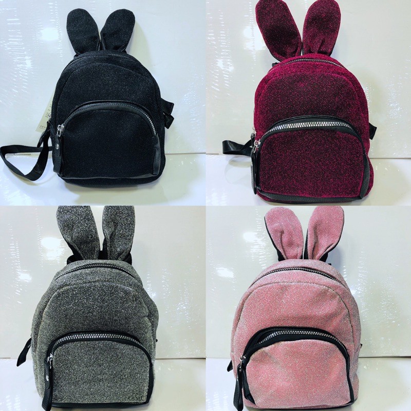 Bonito dos desenhos animados orelhas de coelho mochila para meninas  adolescentes senhoras mochila orelhas de gato saco de escola mochila  feminina 2020