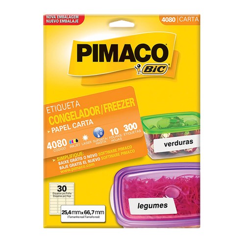 ETIQUETA FREEZER/CONGELADOR PAPEL CARTA 10 FOLHAS 300 ETIQUETAS 30 ...