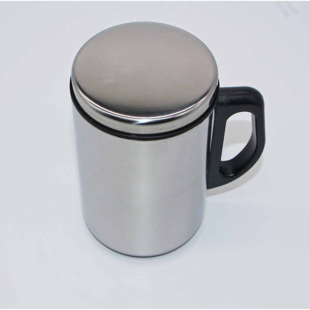 Caneca Com Tampa De Aço Inox Paredes Duplas 350 Ml