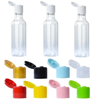100 Mini Frasquinhos Frasco Plástico Pet 50ml Tampa Fliptop - Bisnaga De Loja e Festas