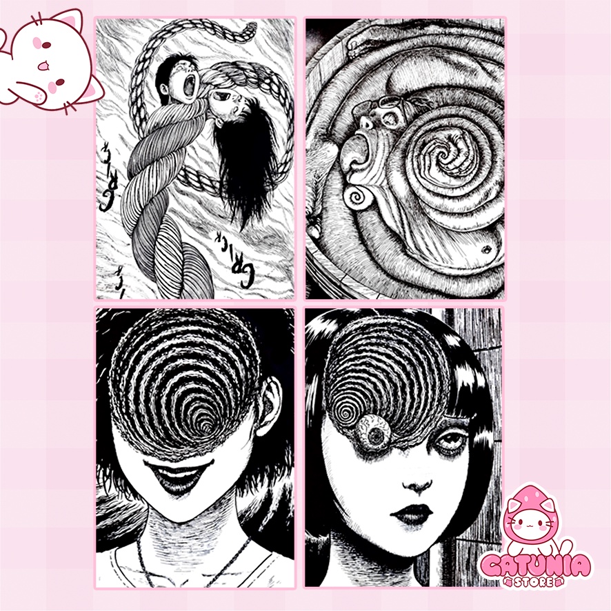 Poster ADESIVO A4 geek - mangá terror Uzumaki - Junji Ito | Shopee Brasil